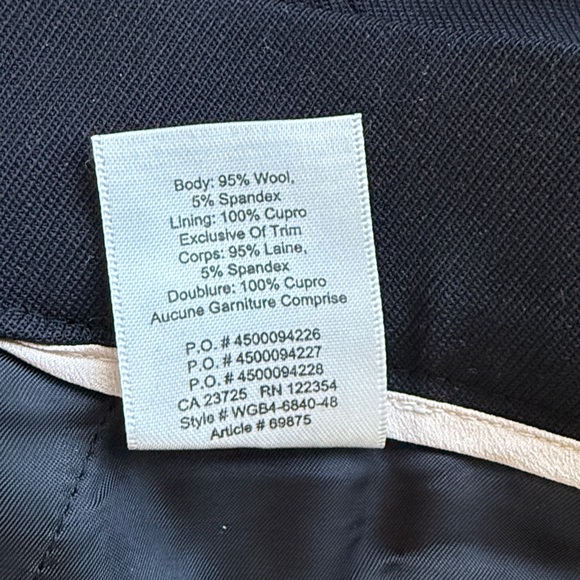 Aritzia wool black high rise pants with cuffed hem size 00 - excellent condition - Picture 7 of 8